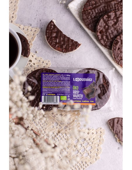 Loodusvägi ÖKO riisivahvel tumeda šokolaadi 100 g NL-BIO-01
