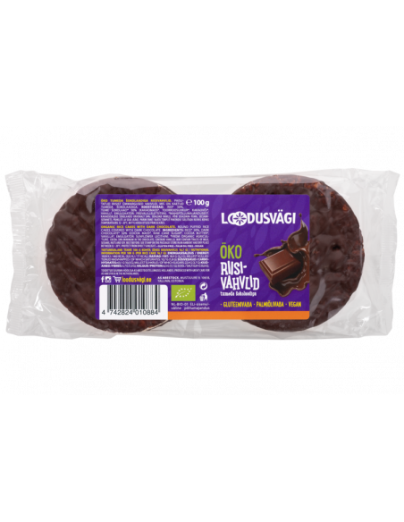 Loodusvägi ÖKO riisivahvel tumeda šokolaadi 100 g NL-BIO-01