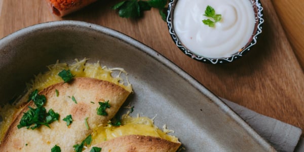 Quesadillad juustu ja läätsetäidisega 